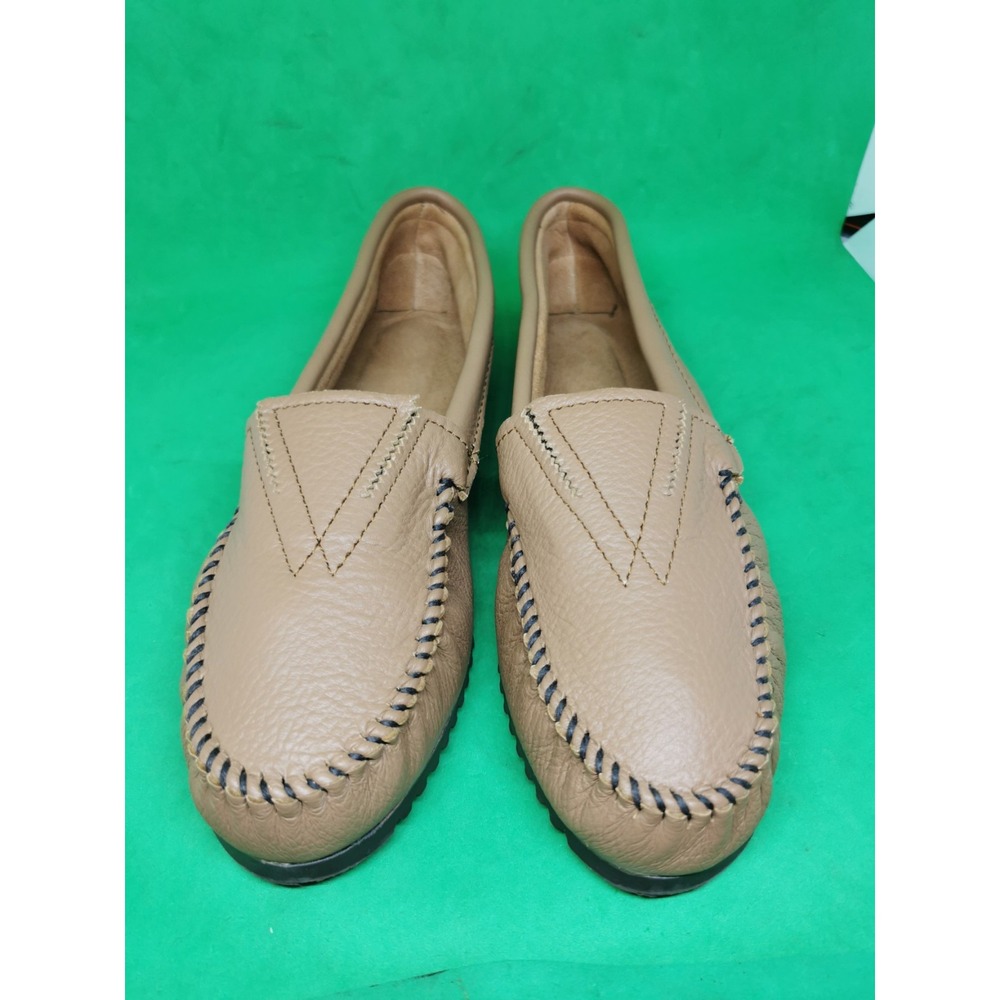 MINNETONKA Deerskin Leather Gore Front Slip-on Shoes Moccasins Women Size 12